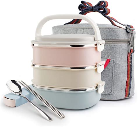 steel lunch box with 3 containers|insulated stainless steel lunch containers.